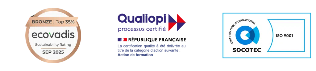 Certifications 7Speaking - Ecovadis - Qualiopi - ISO9001