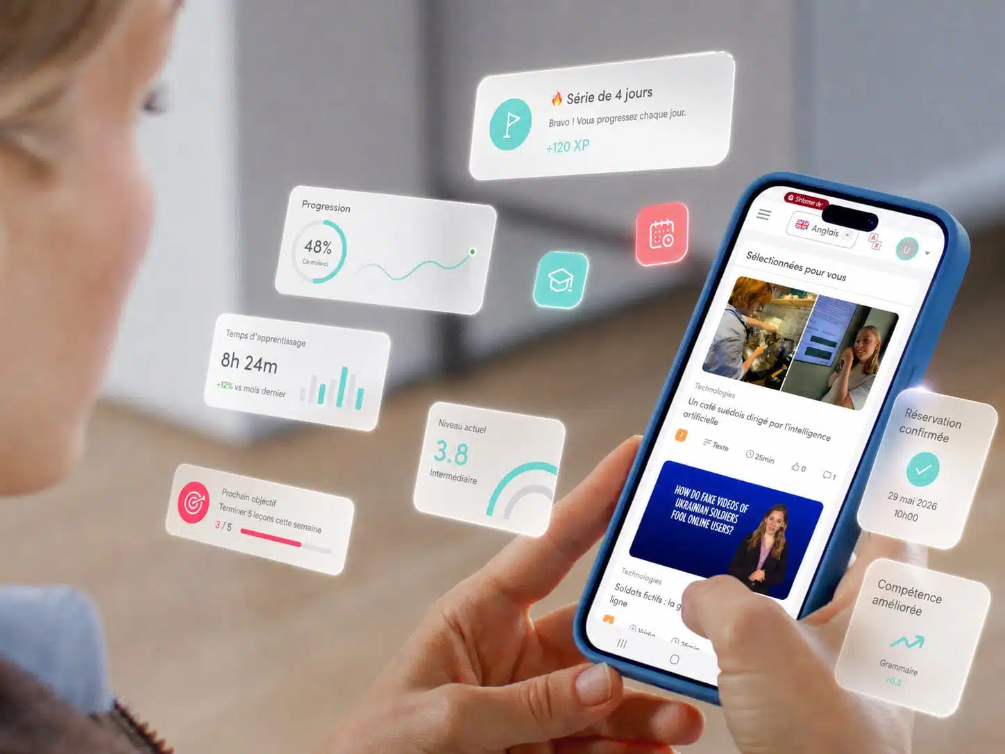 Making progress in french or spanish with 7Speaking mobile app
